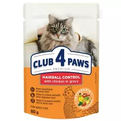 Корм для питомцев CLUB 4 PAWS 24230941 Plic pisici adult anti-par 24x80g