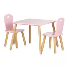 Набор детской мебели Chipolino DIWH02420323 Столик и 2 стульчика MDF pink
