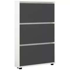 Raft pentru încălțăminte Mobildor-Lux Leo Slim 60x16x125H cm White/Anthracite