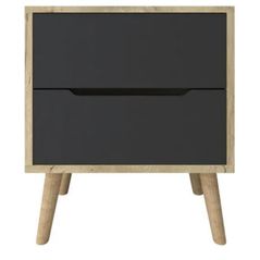 Тумбочка Trendy Flora-Sapphire Oak, Anthracite, 50x60x44cm