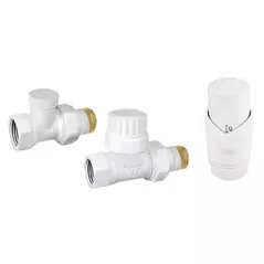 Запорная арматура Ferro ZTM30WH+cap termo, robinet cal drept set 1/2" tur+retur