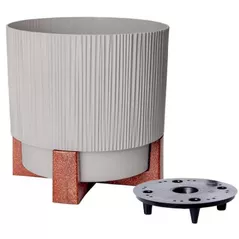 Ghiveci pentru flori Aleana 128025 Oslo cu insetie si suport d24 cm, cacao