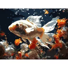Картина по номерам Strateg 58069 Pestisor auriu 30x40cm (fundal negru)