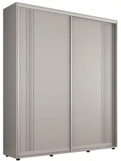Шкаф Mobildor-Lux Compact uși glisante PAL cu ornament linii (190x45x200H cm) Grey