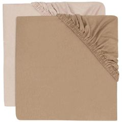 Детское постельное белье Jollein 2511-507-68080 Cearsaf cu elastic Jersey Wild Rose/Biscuit, 120x60cm, 2buc