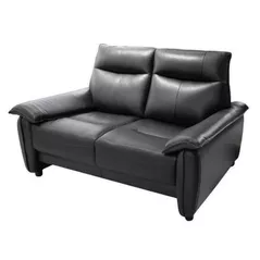 Диван Deco Barton cu 2 locuri piele naturala Black (382)