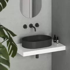 Раковина Ravak Ceramic Slim 550 O 55x37x12cm Black matt XJX0D155000
