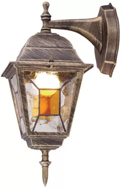 Aplică exterior Vivalux VIV004227 de gradina MURANO, pe perete, E27, direcționat în jos, alama antica