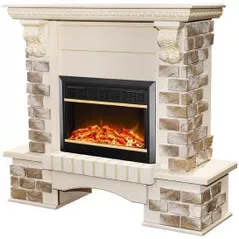 Șemineu electric ArtFlame Topaz & Mars, 1090x1100x330 mm, Vanilla /Cappuccino