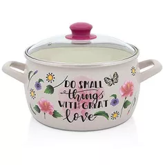 Cratiță Metalac 55006 emailată Small things D20cm, 4.2l, capac din sticla