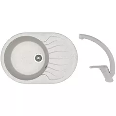 Мойка кухонная со смесителем Dr.Gans Berta 760 + SanDonna F 1069 gri