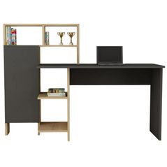 Masă de birou Trendy Bugra, AntracitStejar, 136x112x60cm
