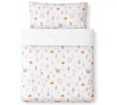 Lenjerie de pat pentru copii Veres VR 154.5.04.12 Фланель Улитки с грибочками (90x110/40x60) (3ед.)