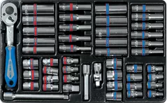 Набор ручных инструментов King Tony 9-2548CR набор 1/4" дьюйм./метр. головок 6 гран. принадл. 48 пр.