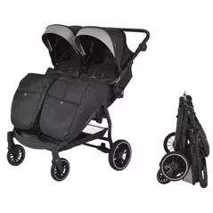 Сărucior pentru copii Moni TwinGo Onyx, pentru gemeni