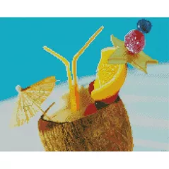 Картина по номерам Strateg FA12106 Алмазная мозаика Гавайский коктейль