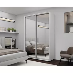 Dulap Nex Home Dulap cu uși glisante, 160x60x240cm, Oglinda, Alb