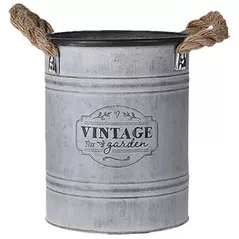 Цветочный горшок Promstore 44543.2 Ghiveci Galeata din metal Vintage D22cm, H18cm