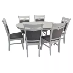 Комплект стол и стулья Evelin di Costacurta стол Capella White + 6 стульев HV-3167 White/Grey