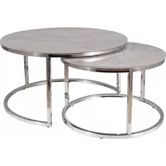 Журнальный столик Signal Portafino B szary FI80 FI 60/chrom (zestaw)