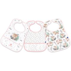 Bavețică Kikka Boo 31303030053 impermeabila cu buzunar Savanna Pink, 3 buc.