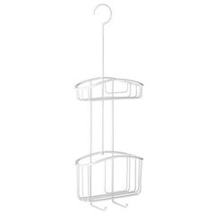 Полка для ванной Tatay 42023 DoubleTriple Корзина навесная на крючке 2 яруса 22.5x8.5x60cm бел