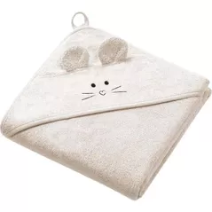 Аксессуар для купания BabyOno 1553/05 Prosop din bambus de baie cu gluga bej 100x100