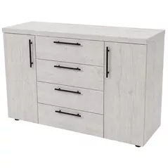 Комод Mashtab S12539 Madrid 4 sertare Stejar Alb Dublă (1200x430x800)