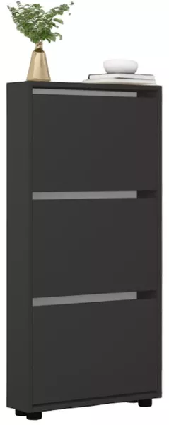Raft pentru încălțăminte Mobildor-Lux Leo Slim 60x16x125H cm Anthracite