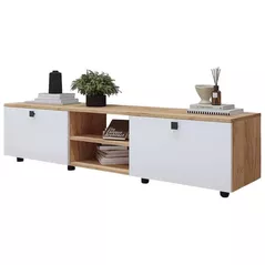 Тумба напольная для TV Mobildor-Lux ZEN (200x35x38H cm) Sonoma/Alb