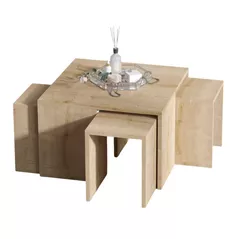 Măsuţă cafea Trendy Ortanca, Stejar Safir 60x60x37cm, set