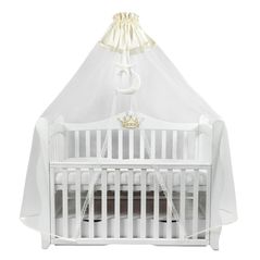Pătuț PernaMea Baldachin Premium Star Ivory (PM.101301/4)