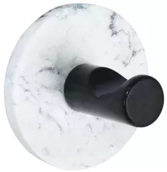 Вешалка для ванной Bisk 08224 rotund 5x5 cm, alb/negru