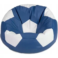Fotoliu BeanBag BeanBag BM6000, Minge Ares din piele ecologică, L, Albastru și Alb