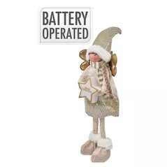 Decor de Crăciun și Anul Nou Promstore 34288 Suvenir LED Înger cu stea, 55cm, auriu