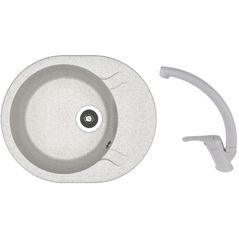 Мойка кухонная со смесителем Dr.Gans Berta 580 + SanDonna F 1069 gri