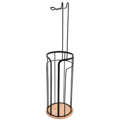 Suport pentru hârtie Bisk 08474, cu stocare, din bambus, negru