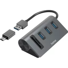 Adaptor de rețea USB Hama 200140 Usb Hub/Card Reader, 5 Ports