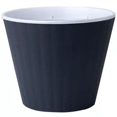 Ghiveci pentru flori Aleana 114034 Ibis cu fund dublu 15,7x13,0cm, granite / white