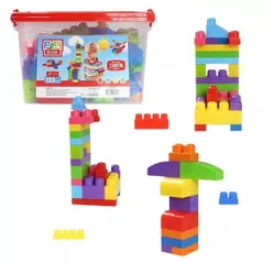 Конструктор miscellaneous 03134 Găleată cu blocuri strălucitoare Play Blox, 133 piese