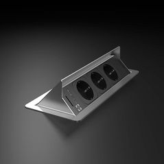 Розетка электрическая ASA Plastici 060.34F.00016 Versanet 2.0 3 sockets F Brushed steel