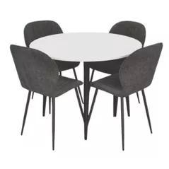 Комплект стол и стулья Evelin di Costacurta стол DT-402-3B + 4 стула YTC-064B UF885-15 (Dark grey)