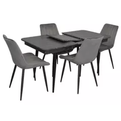 Set masă și scaune Evelin di Costacurta стол DT-431-3R B + 4 стула YTC-055B Dark grey