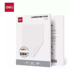 Плёнка для ламинирования Deli DLET172, A4, 75мkм, 100 листов