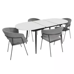 Комплект стол и стулья Evelin di Costacurta стол DT-533R B + 4 стула YTC-097B UF Blu-14 (Dark grey)