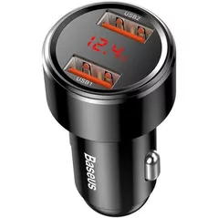 Зарядное устройство для автомобиля Baseus CCMLC20A-01 1*USB-A+1*USB-A 45W, Magic Series, Digital Display, Black