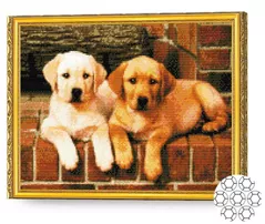 Tablou pe numere Art Gallery GA75109 Mozaic cu diamante 40x50cm Frati aurii