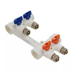 Accesoriu sisteme de încălzire MPN 20604 Colector PPR cu robineti la 2 cai, alb (MP-8504)