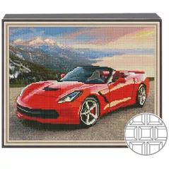 Tablou pe numere Art Gallery QB204134 Mozaic cu diamante patrate 40x50cm Masina rosie