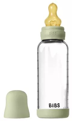 Поильник BIBS 5020250 Biberon din sticla anticolici Sage cu tetina din latex 3+ luni, 240ml